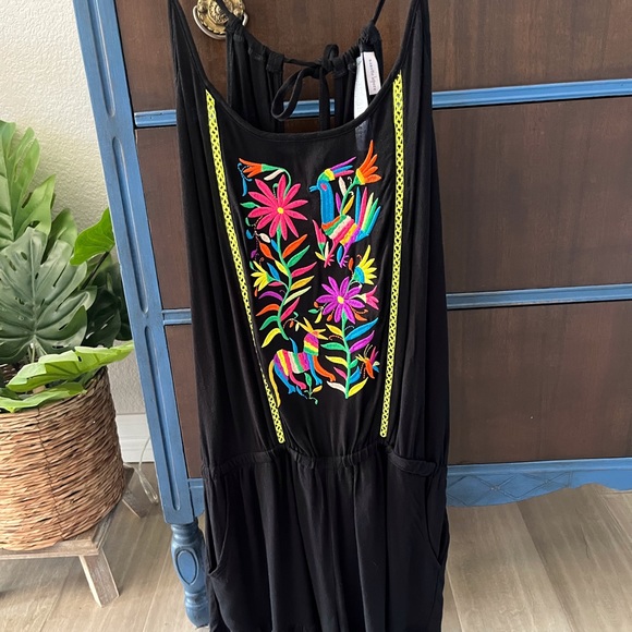 Nanette Lepore Other - NANETTE LEPORE Isla Marietas Crepe Romper Swim Coverup Multicolor Black Large